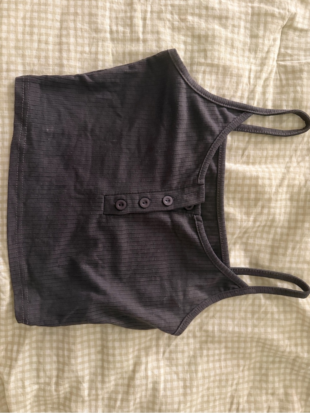 SHEIN Black Ribbed Button-Front Cami - Picture 3 of 4